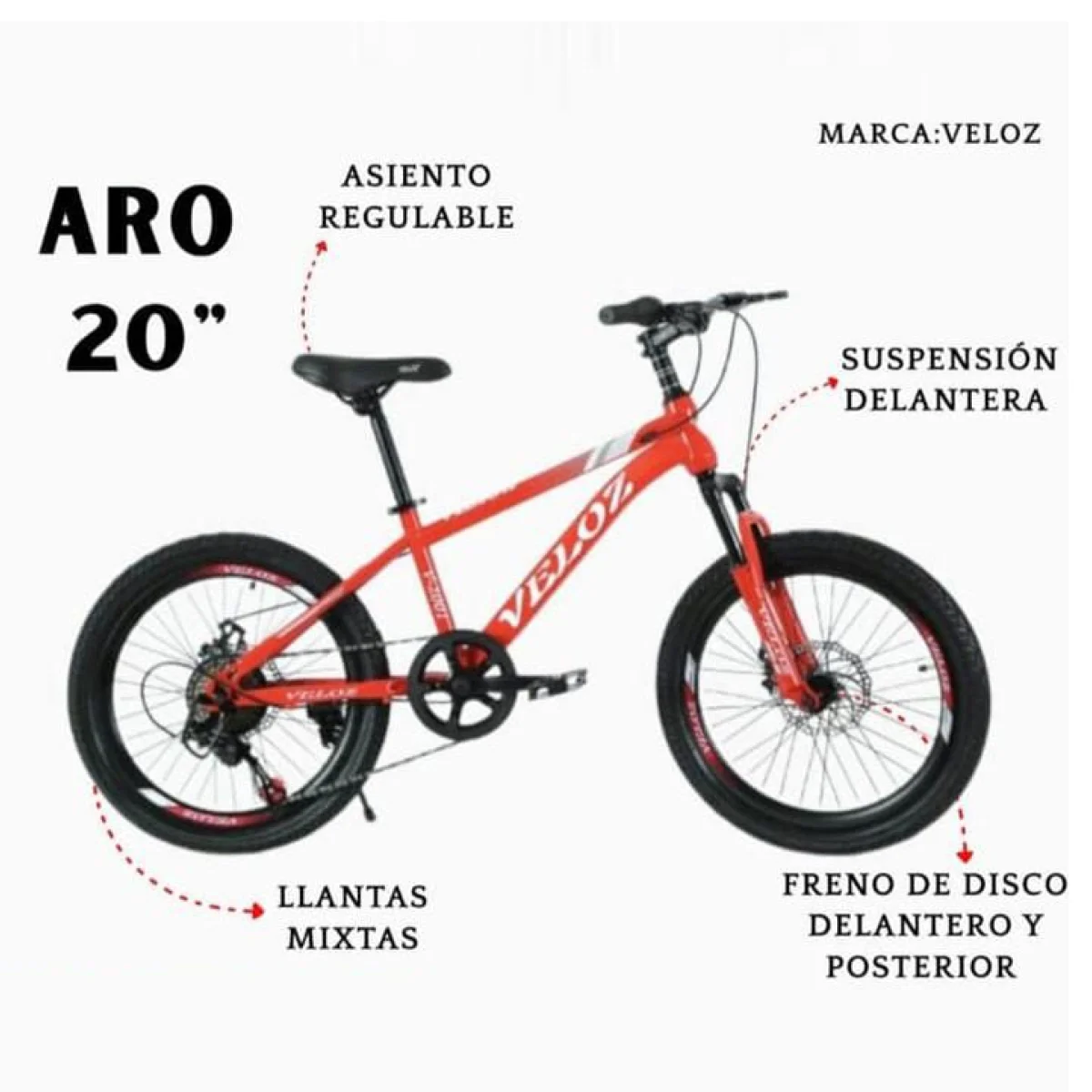Bicicleta Aro 20 veloz con cambios