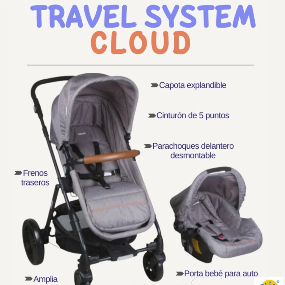 coche travel system cloud de la marca infanti P68
