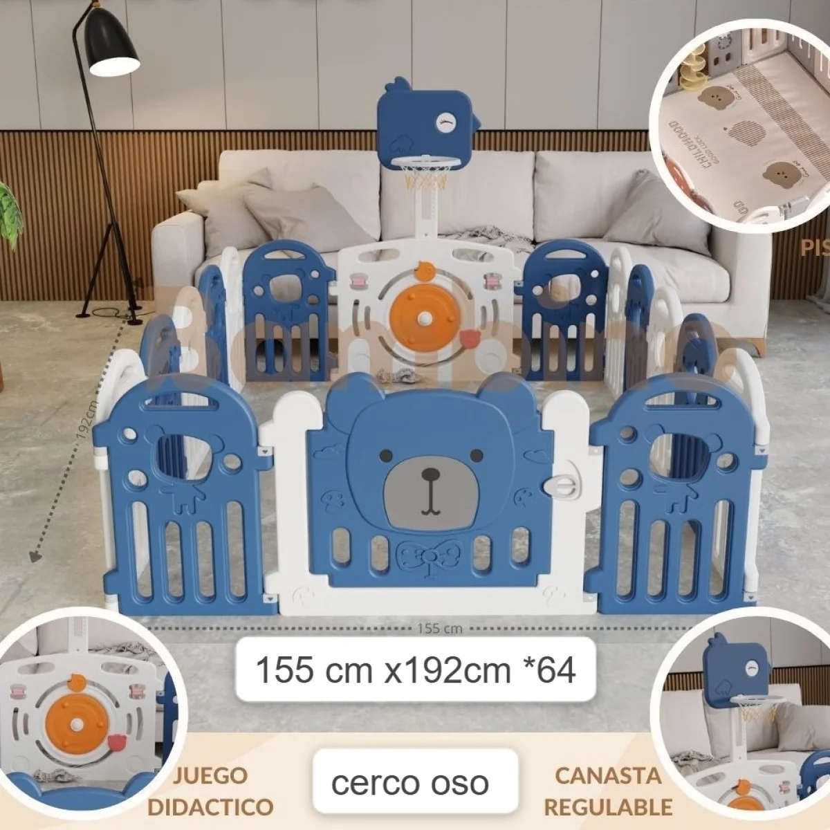 corral oso con juegos didácticos  bambino