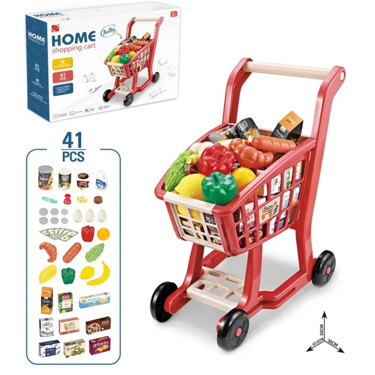 juguete coche de supermercado de 41 pcs