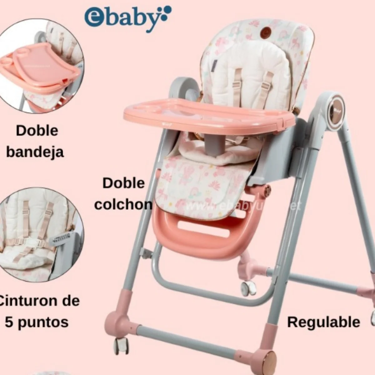 silla de comer regulable gravy ebaby