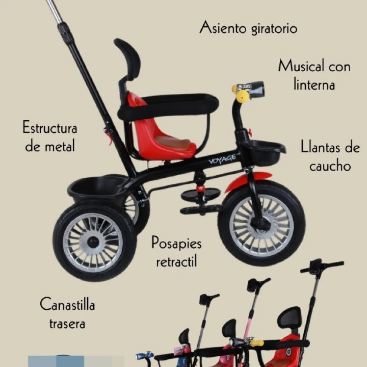 triciclo con guiador