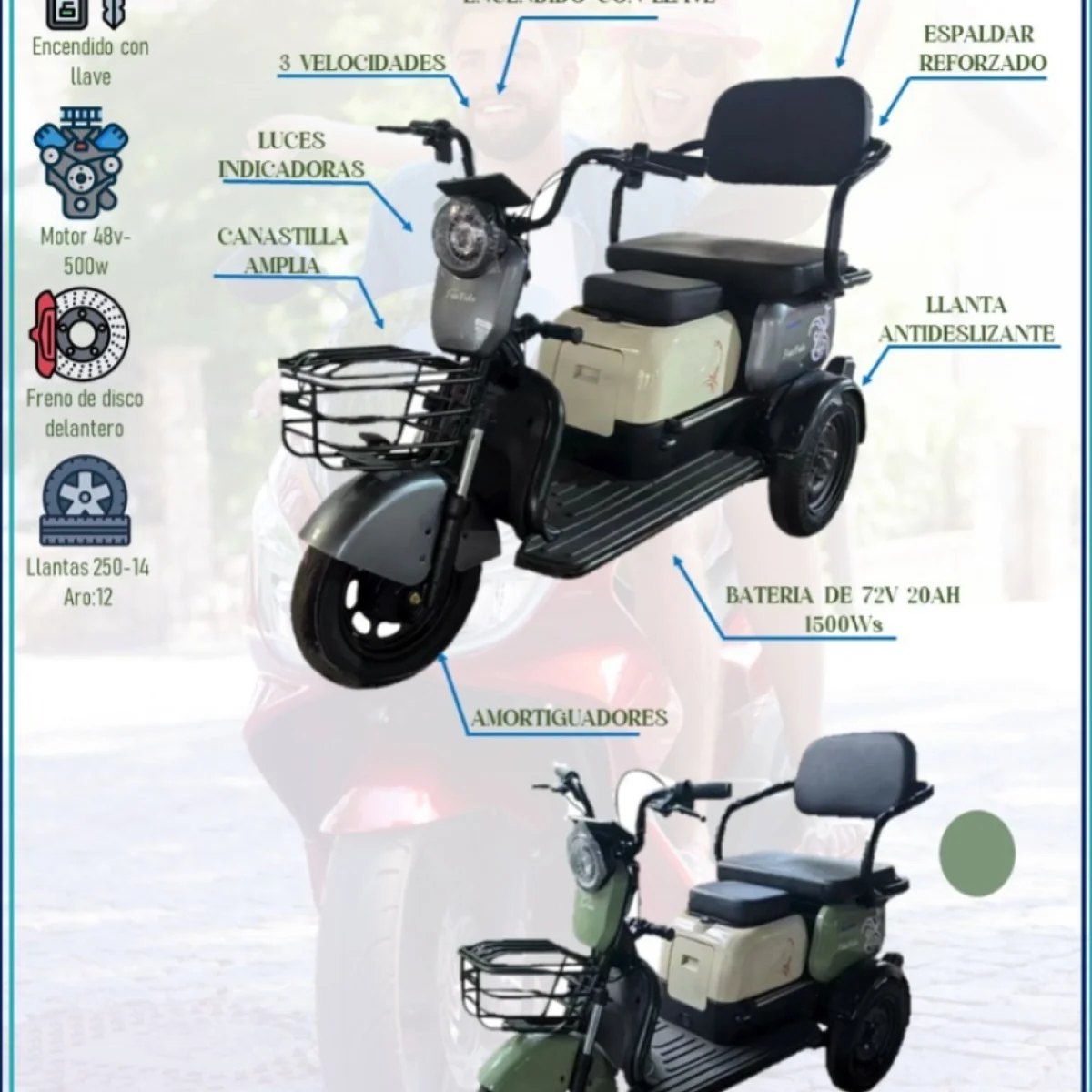 Trimoto colins dos asientos beautiful sl 42